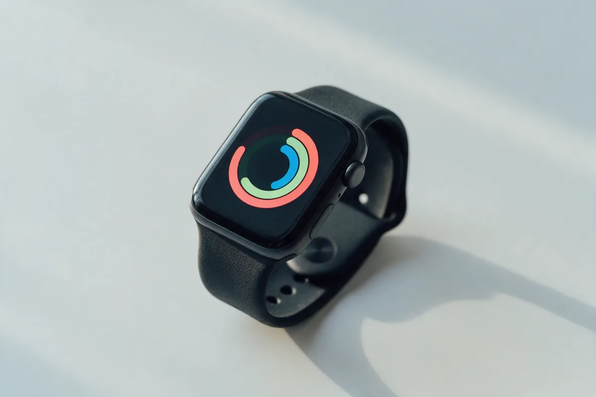 Reloj inteligente con sus anillos de actividad